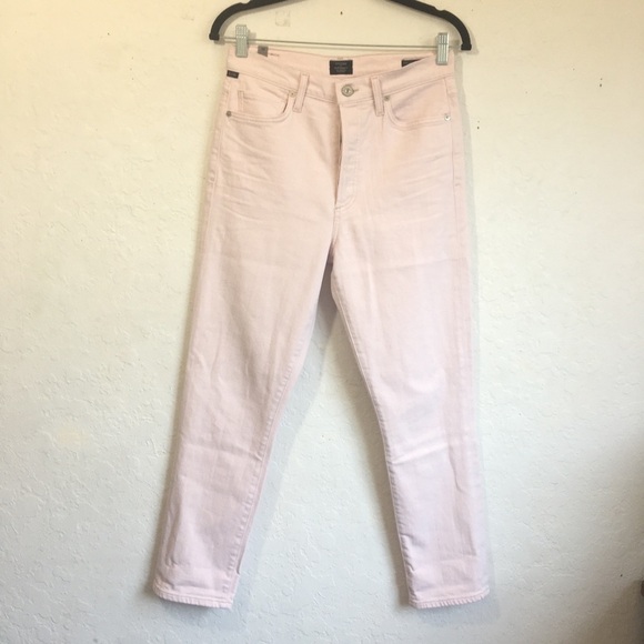 Citizens of Humanity Olivia High Rise Slim Crop Pants Rosewater - Picture 3 of 13